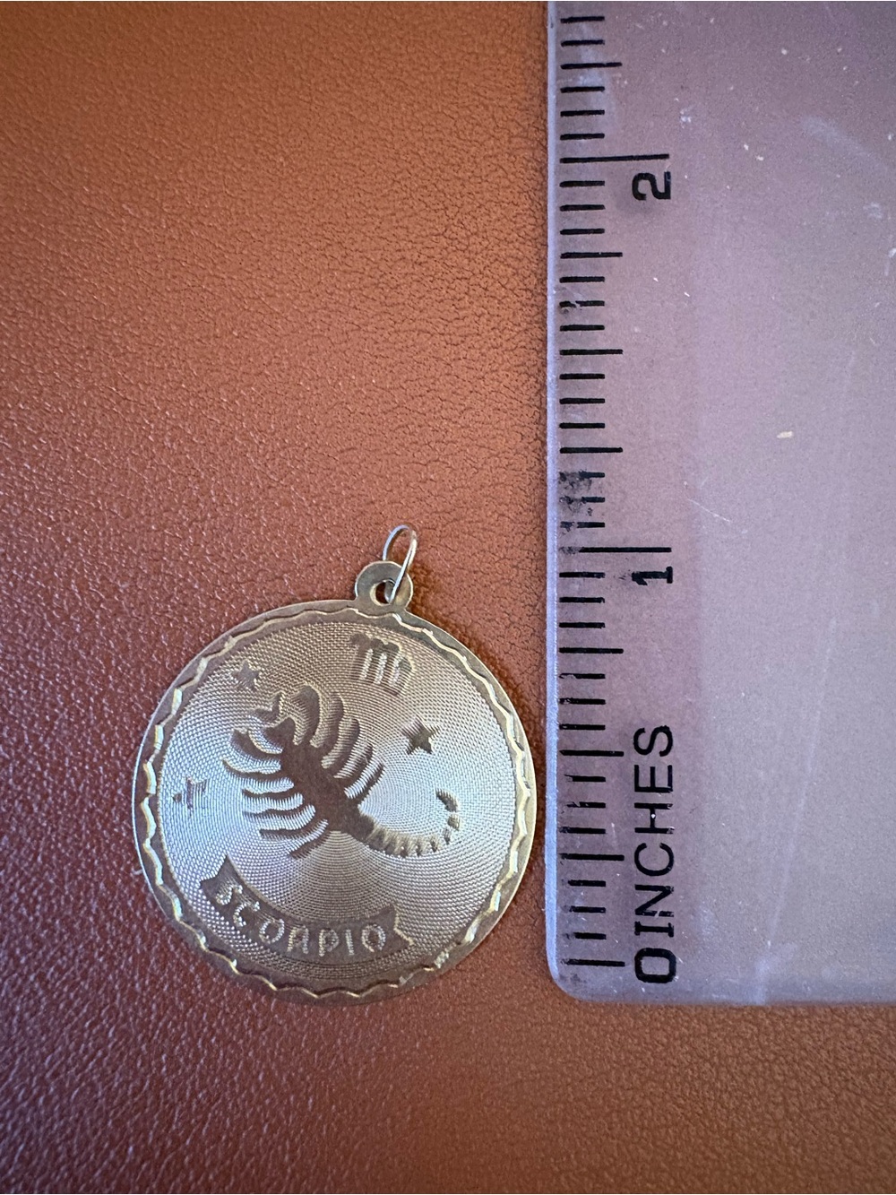 14k Gold Scorpio vintage  Pendant Charm Necklace Accent -